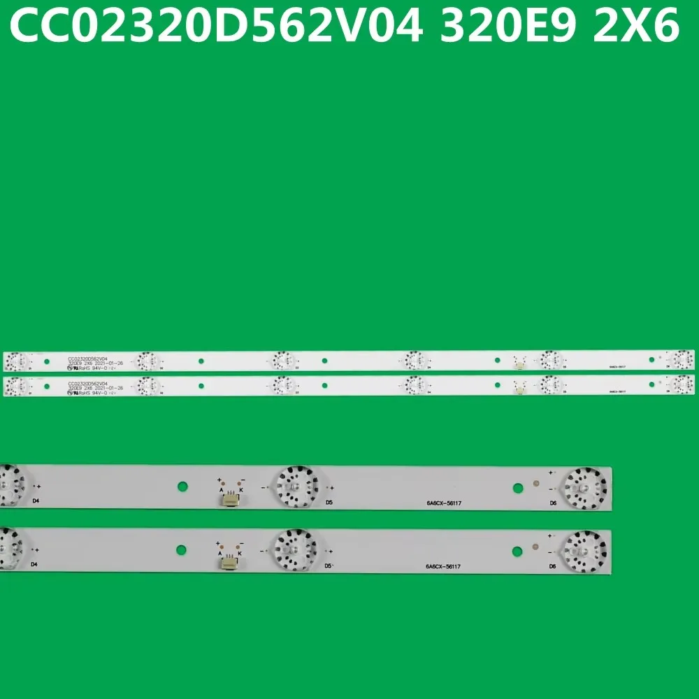 10PCS  LED Backlight Strip For LE-8822A M32D-1 CC02320D562V04 320E9 C02320D562V08 320 NVT-32H103WL(320E) 2X6 6S1P