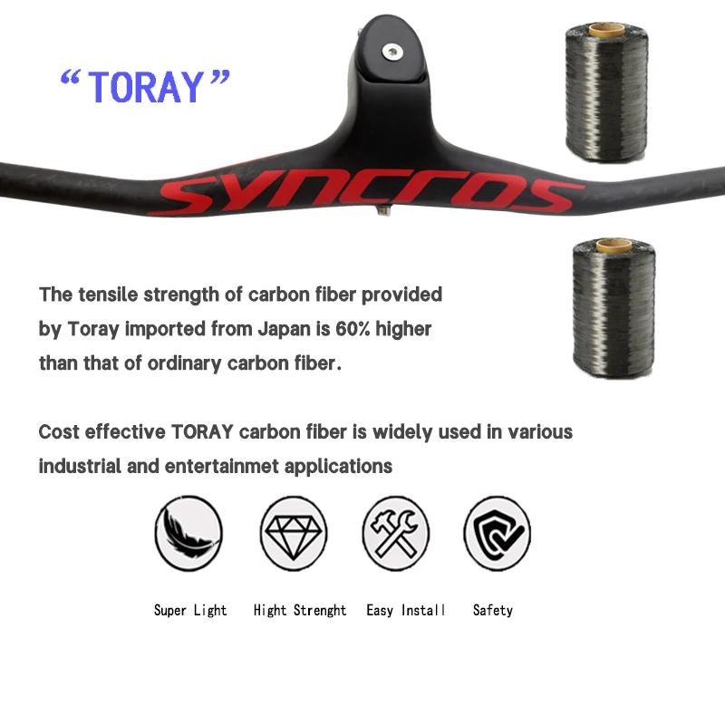 Syncros Carbon Fiber Handlebar Multiple Colour MTB Integrated Handlebar Stem -17De gree 70/80/90/100/110mm bike farme parts