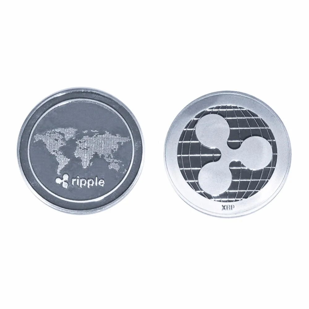 Gold/Silver-Plated Ripple Coin Commemorative Round XRP Ripple Crypto Currency Plated Coin Collectible BitCoin Art Collection