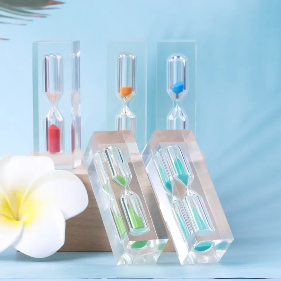 Acrylic Crystal Hourglass 3-Minute Timer With Multi-Color Thickened Anti Drop Hourglass Creative Desktop Decoration