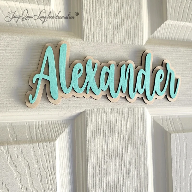 Custom Name Sign, Personalized Wooden Kids Name Sign for Nursery, Children's Room Art, Cut Out Wood Last Name Sign, Boho Wedding
