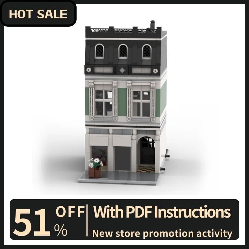 

Новинка, 1193 шт., город, вид на улицу, Moc, модульная роскошная модель специального магазина, строительный блок, креативные идеи «сделай сам», детская игрушка, подарок на день рождения