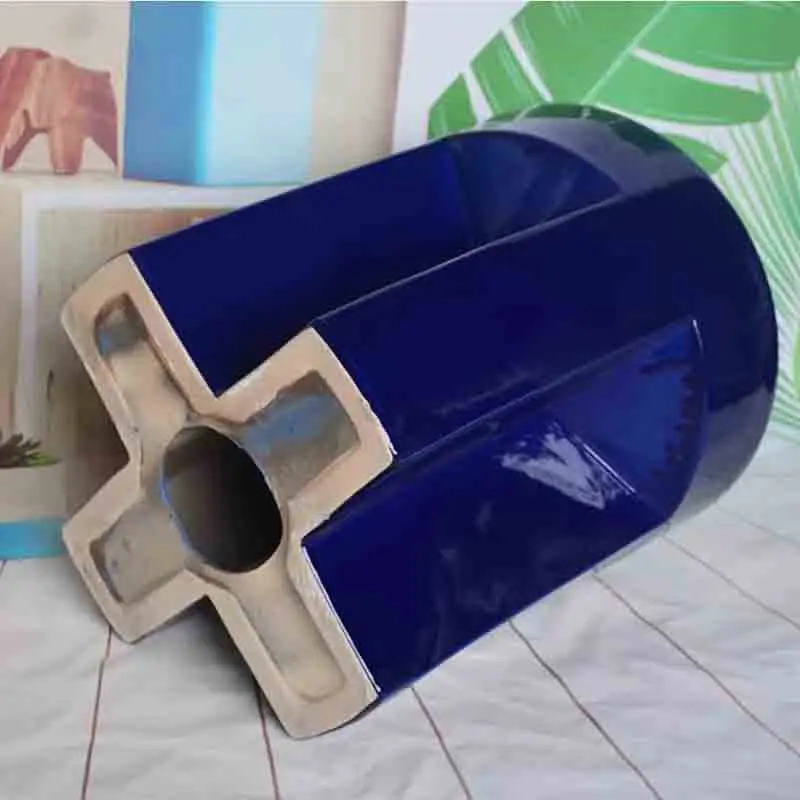 Home Living Room Decoration Side Table Dark Blue Ceramic Material Stool Modern Simple Style Coffee Table Vase Display Stand