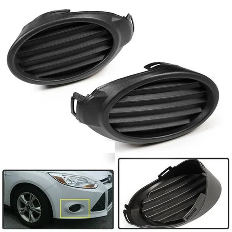 Couvercle de phare antibrouillard de pare-chocs avant de voiture, lunette de calandre noire, compatible avec Ford Focus 2012, 2013, 2014, 1 paire, CP9Z17B814A, CP9Z17B814B