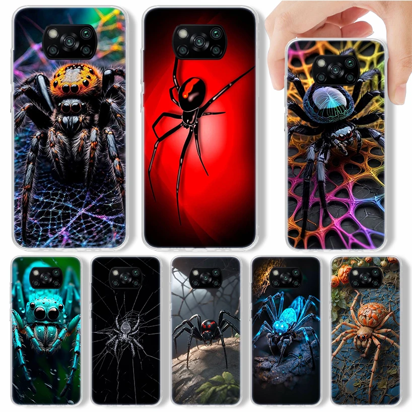 Black Widow Spider Insect Phone Case For Xiaomi Poco X3 Nfc X5 X6 X7 Pro F6 F5 F4 M5S X4 GT M4 M3 F3 Soft Cover Silicone Shell