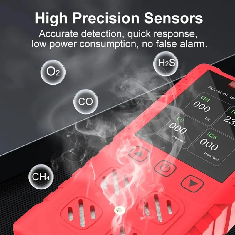 ABMF-DR850 4 в 1, портативный мультигазовый детектор, IP65, водонепроницаемый измеритель утечки газа для O2/CO/H2S/COMB