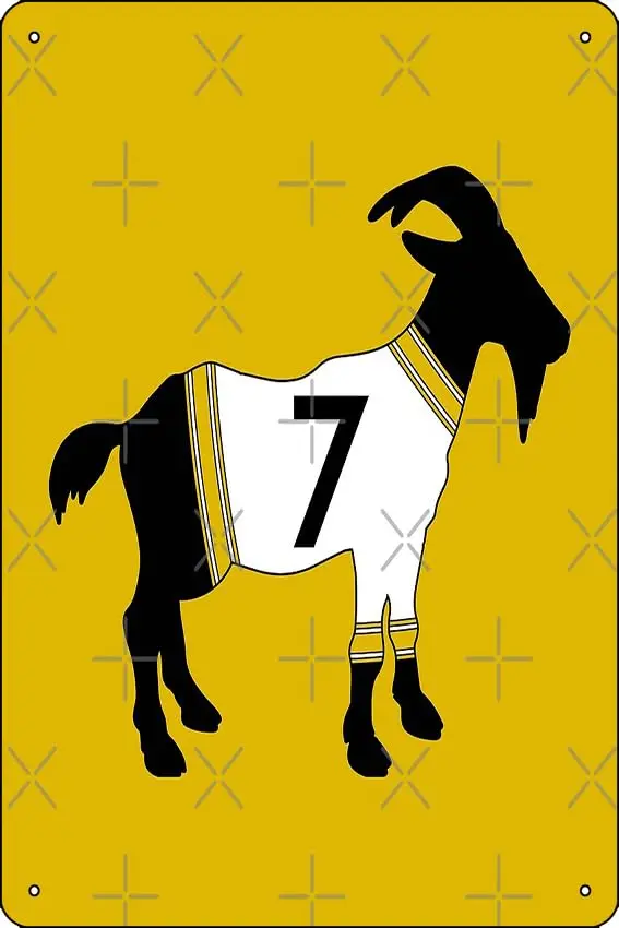 Ben Roethlisberger GOAT Poster Metal Tin Sign 12 X 8 Inch Funny Man Cave Home Office Bar Decor