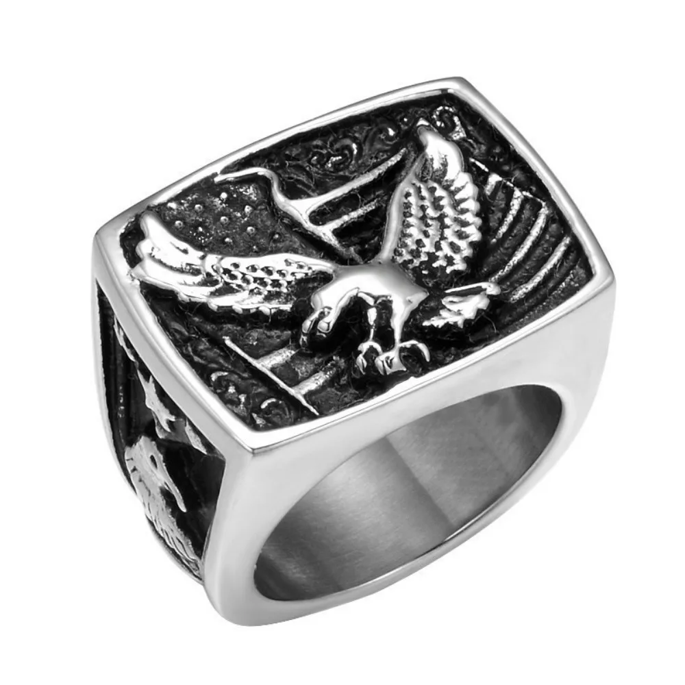 New Paragraph Simple Niche Europe and The United States Punk Eagle Ring Personality Fashion Trend Hip-hop Men's RingPartyJewelry