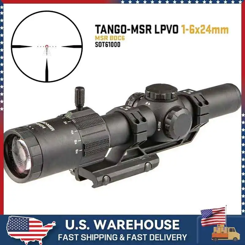 Chasse TANGO-MSR LPVO 1-6x24mm lunette de visée avec monture deuxième portée de fusil de chasse d'avion focal-noir