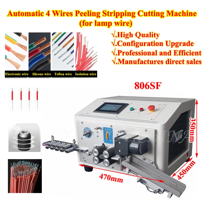 

LY Automatic Computer Wire Touch Screen Electric Peeling Stripping Cutting Machine Cable Cutter Stripper 220V/110V Optional