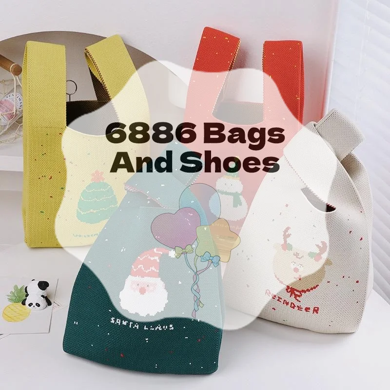 

Повседневные вязаные женские сумки с узлом и ручкой, идеальная маленькая сумка-тоут для девочек, многоразовый помощник для покупок, подарок на Рождество и Новый год