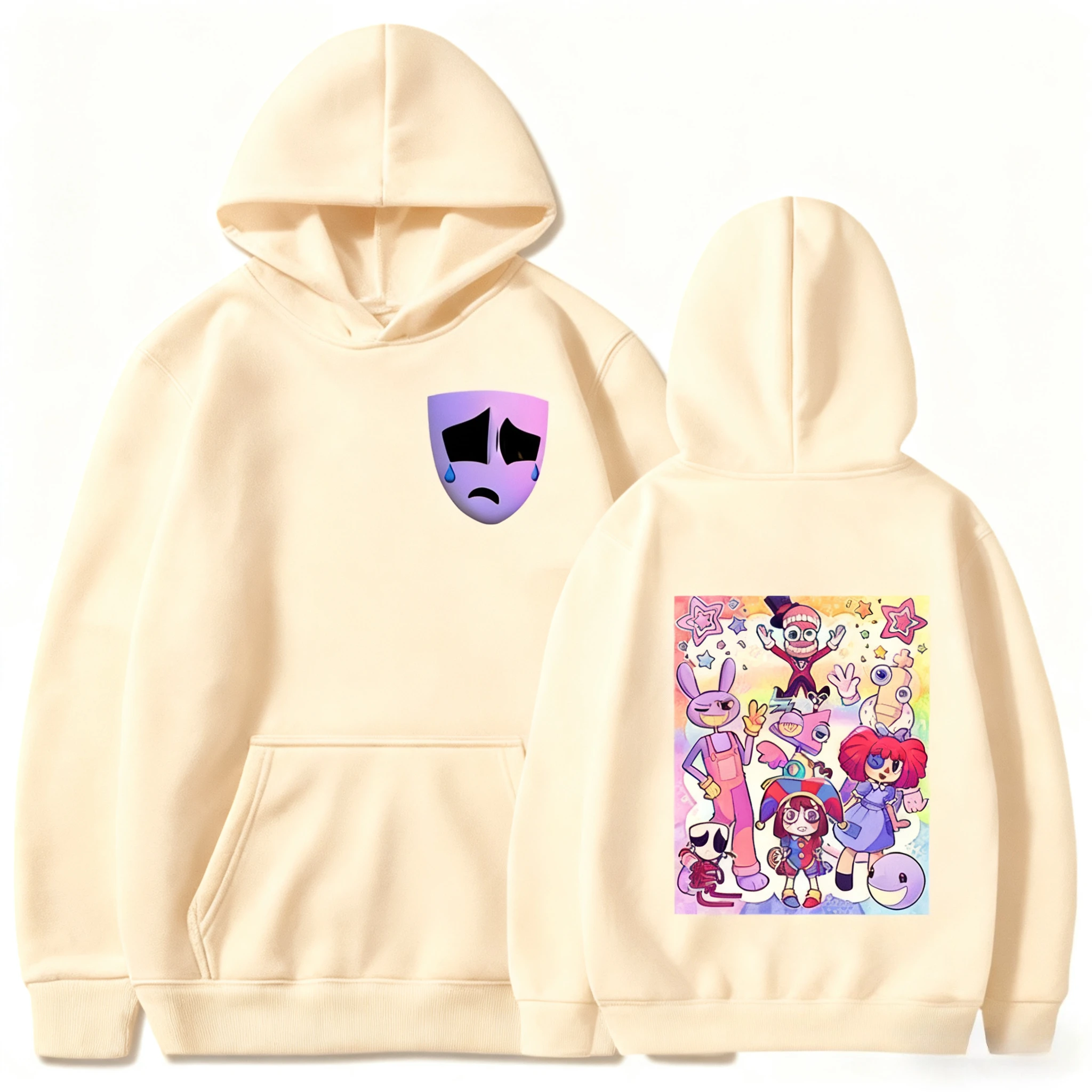 النساء Harajuku Kawaii بومني جاكس Gangle Kinger Zooble Ragatha القمم للجنسين قمصان سويت شيرت بقلنسوة مذهلة السيرك الرقمي هوديس