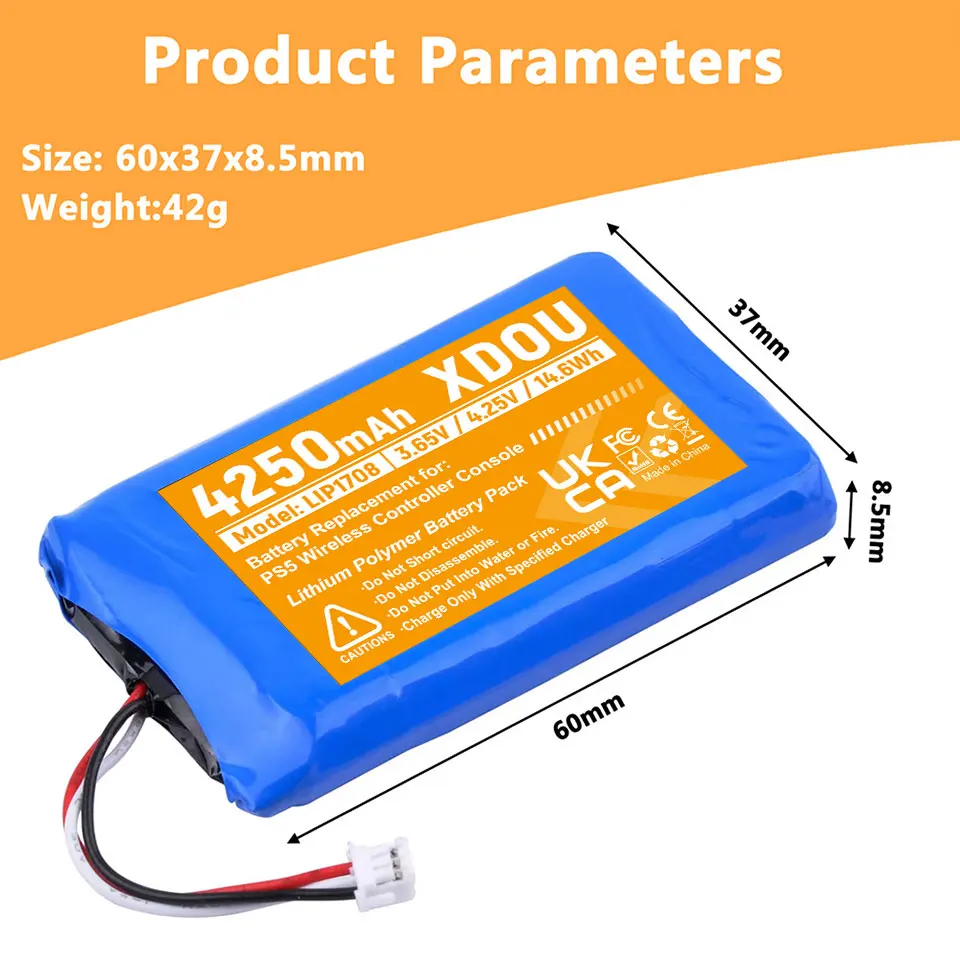 4250mAh PS5 PS 5 Wireless Controller Battery for Sony Playstation 5 LIP1708 Dualsense Gamepad Controller CFI-ZCT1W CFI-ZCT1J