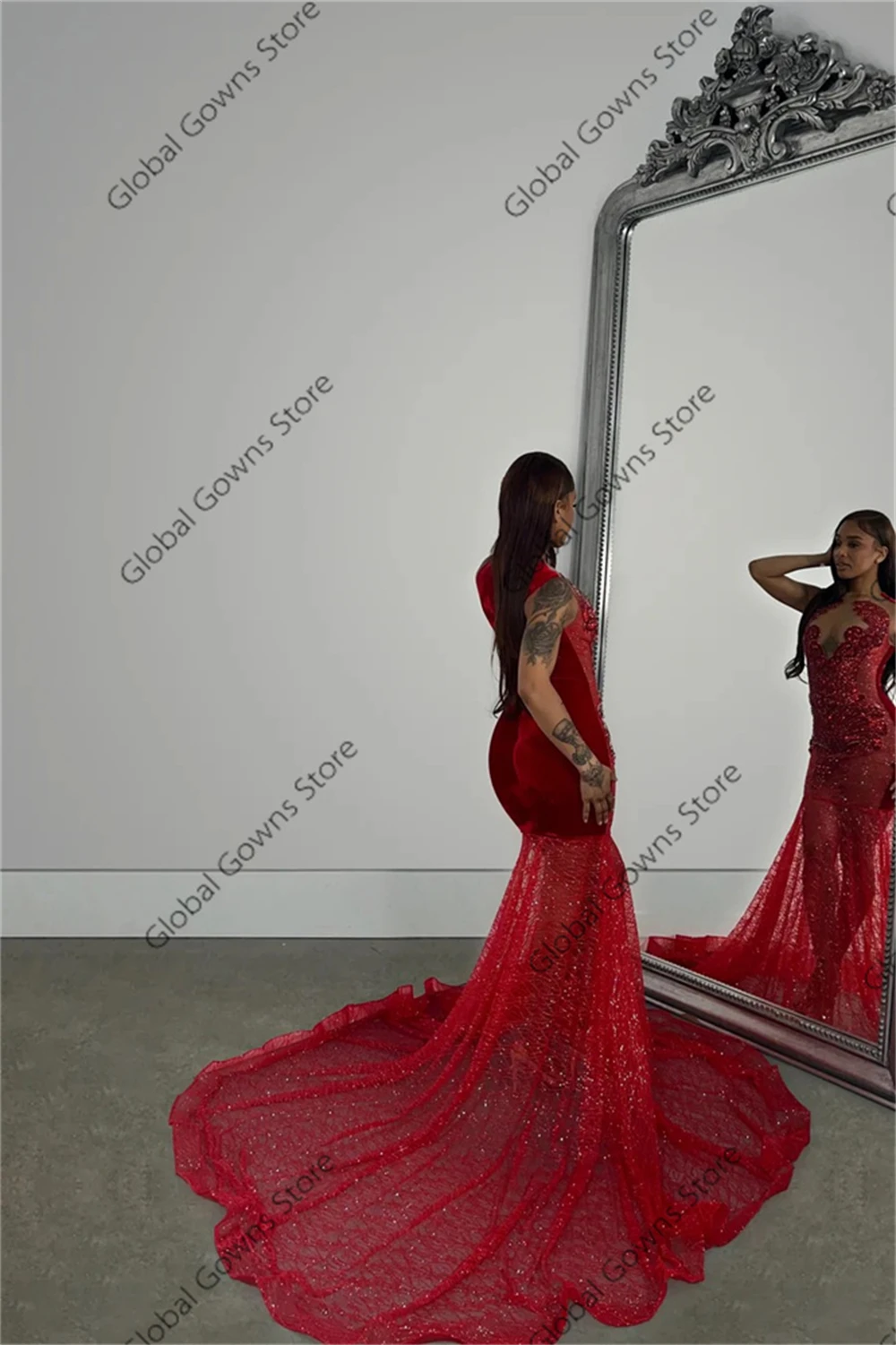 Customized Red Prom Dresses 2025 See Through Rhinestone Party Gowns Sequin Homecoming Dress Back Girls Vestidos De Gala