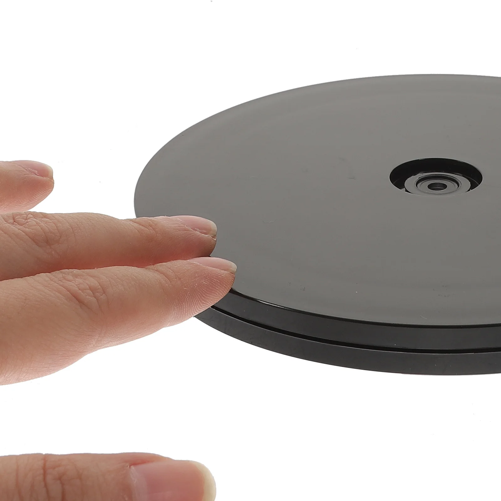 

360 Degree Rotating Cake Display Stand 8 Inch Black 20 3CM Turntable Plastic Reusable Kitchen Spice Holder Decorating Revolving
