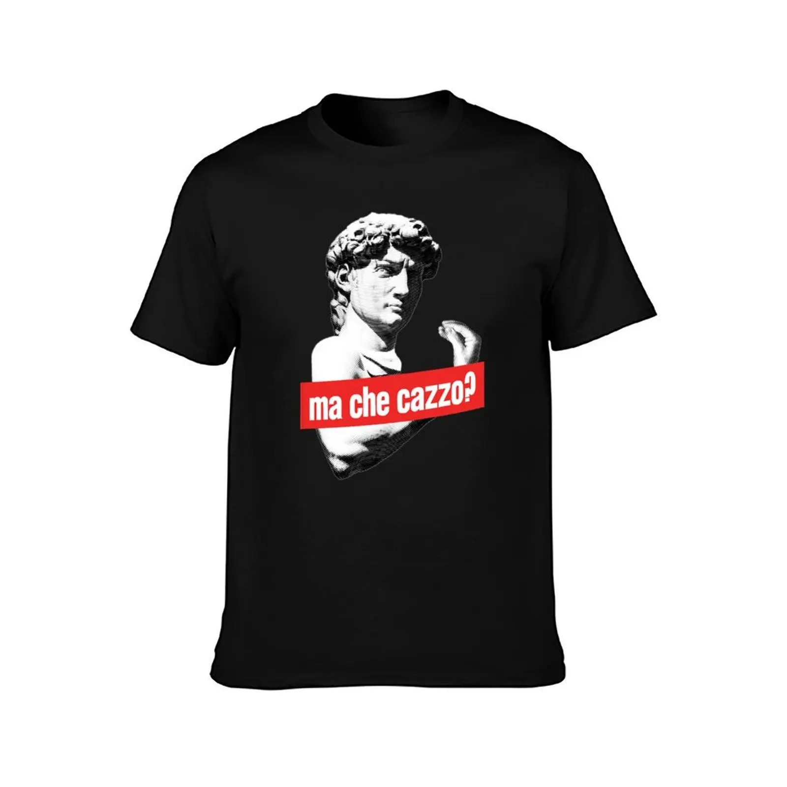 Ma Che Cazzo?! Funny David Sculptur with talking Hand T-Shirt Modern Print Casual T-Shirt