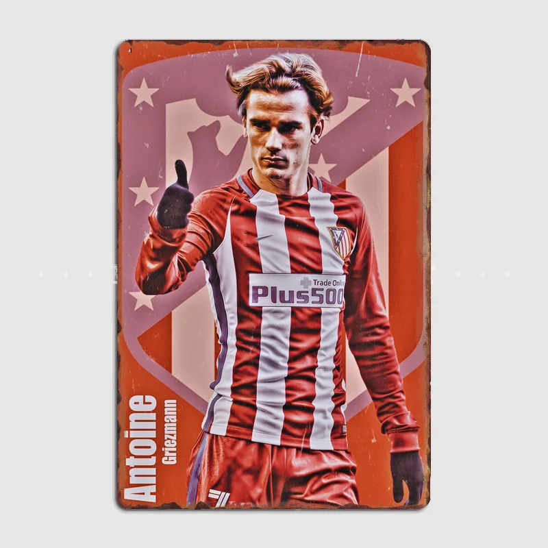 Антуан Грізманн футболист ретро металлическая вывеска плакат футбольный клуб декор комнаты на заказ оловянный винтажный домашний декор стены