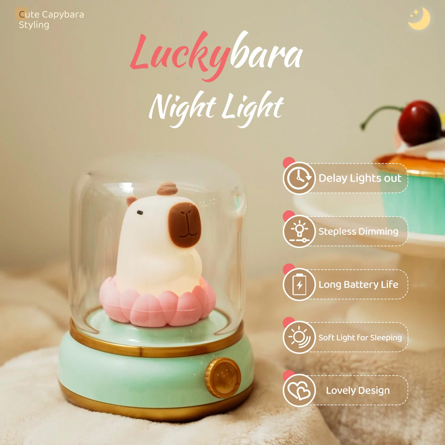 Capybara Candle Night Lights Kerosene Lamps Indoor Lighting Creative Bedroom Desktop Decor LED NightlightS USB Lights Kids Gifts