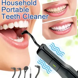 Home Electric Teeth Cleaner Black Adult Ultrasonic Vibrating Toothbrush Tartar Remover Lazy Flosser