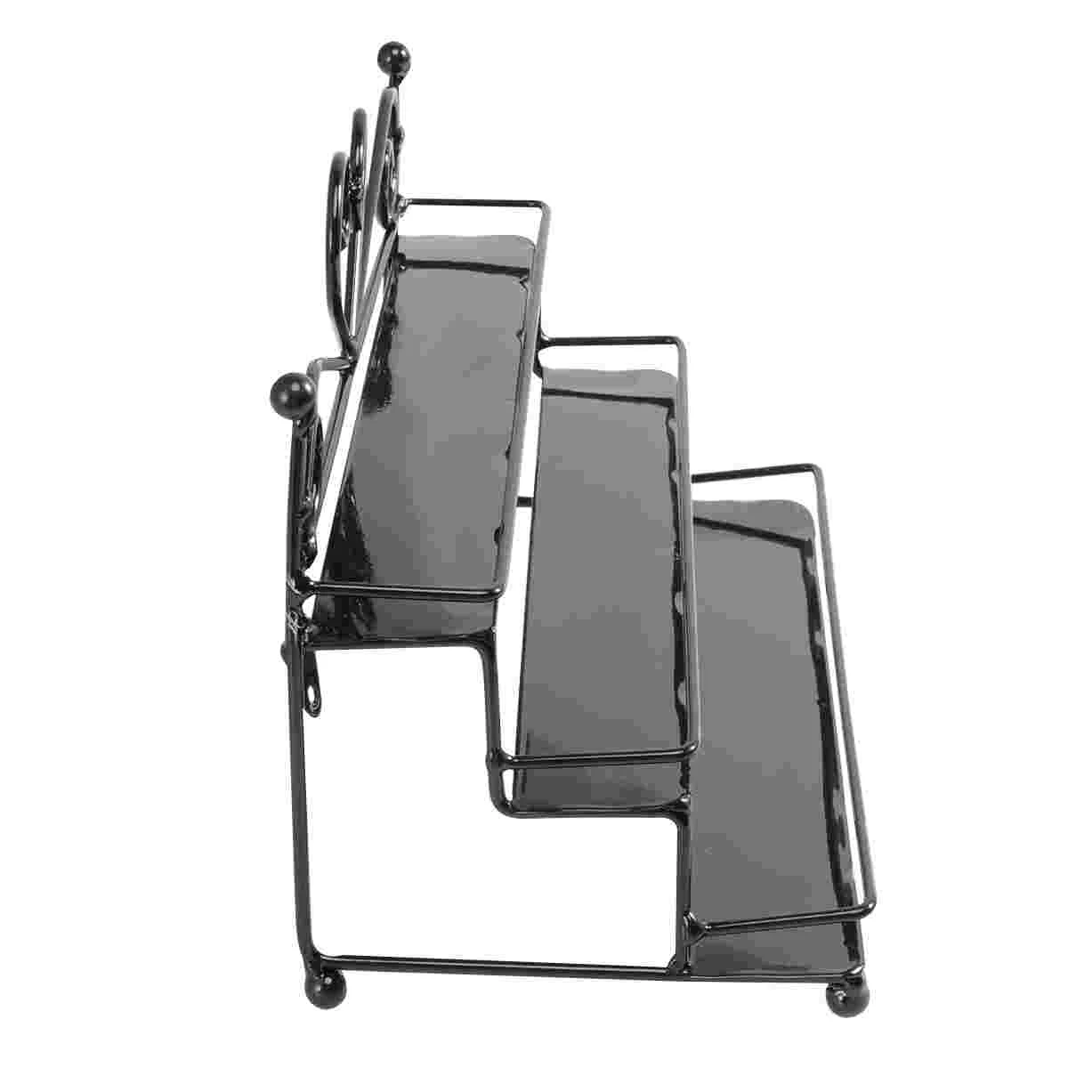 

Metal Nail Polish ganizer Holder 3 Rows Large Capacity Anti Base Elegant Heart Design Glossy Black Nail Display Rack Home