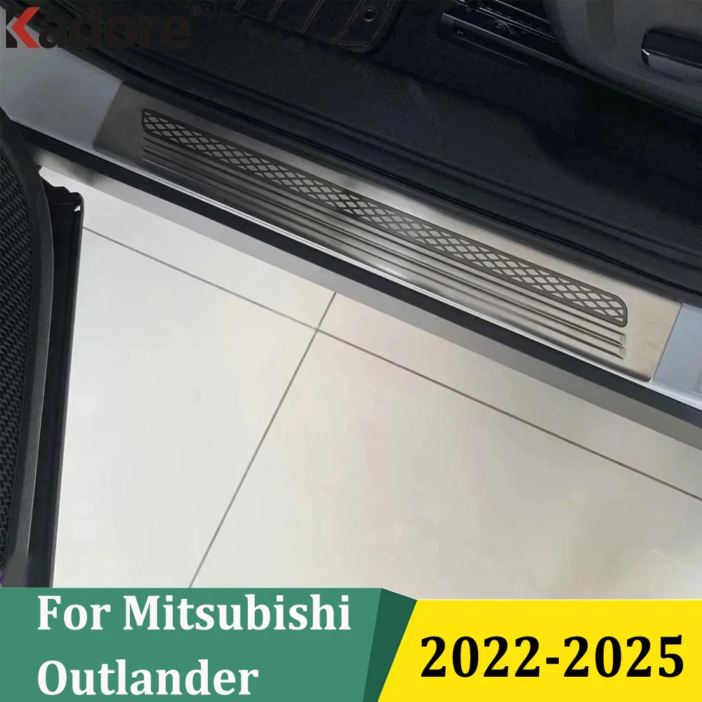 

For Mitsubishi Outlander 2022 2023 2024 2025 Stainless Steel Outer Door Sill Scuff Plate Trim Cover Car Accessories Auto Styling