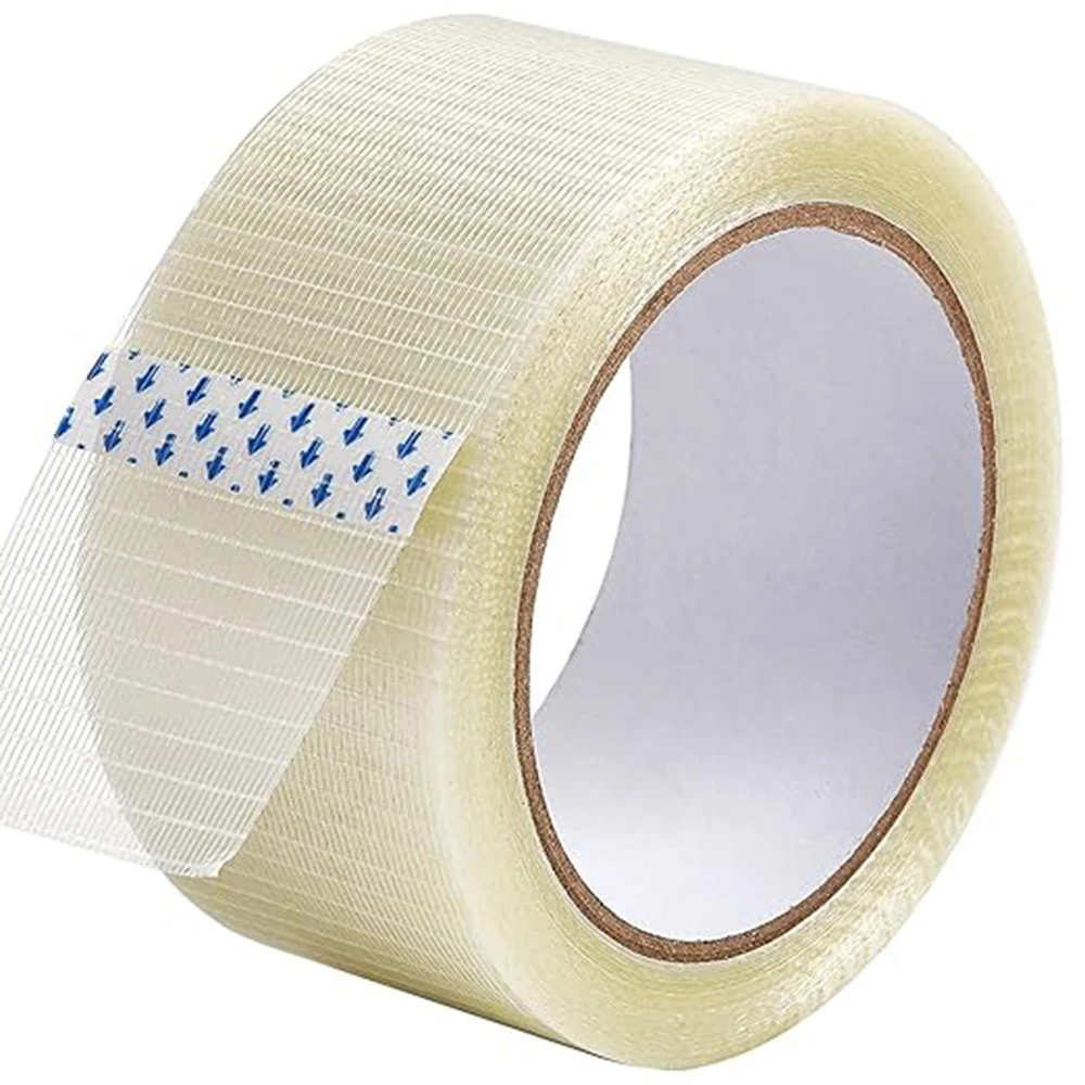 

Transparent Bi-Directional Fiberglass Tape – Reinforced Packing Filament Strapping Tape, Adhesive Heavy Duty