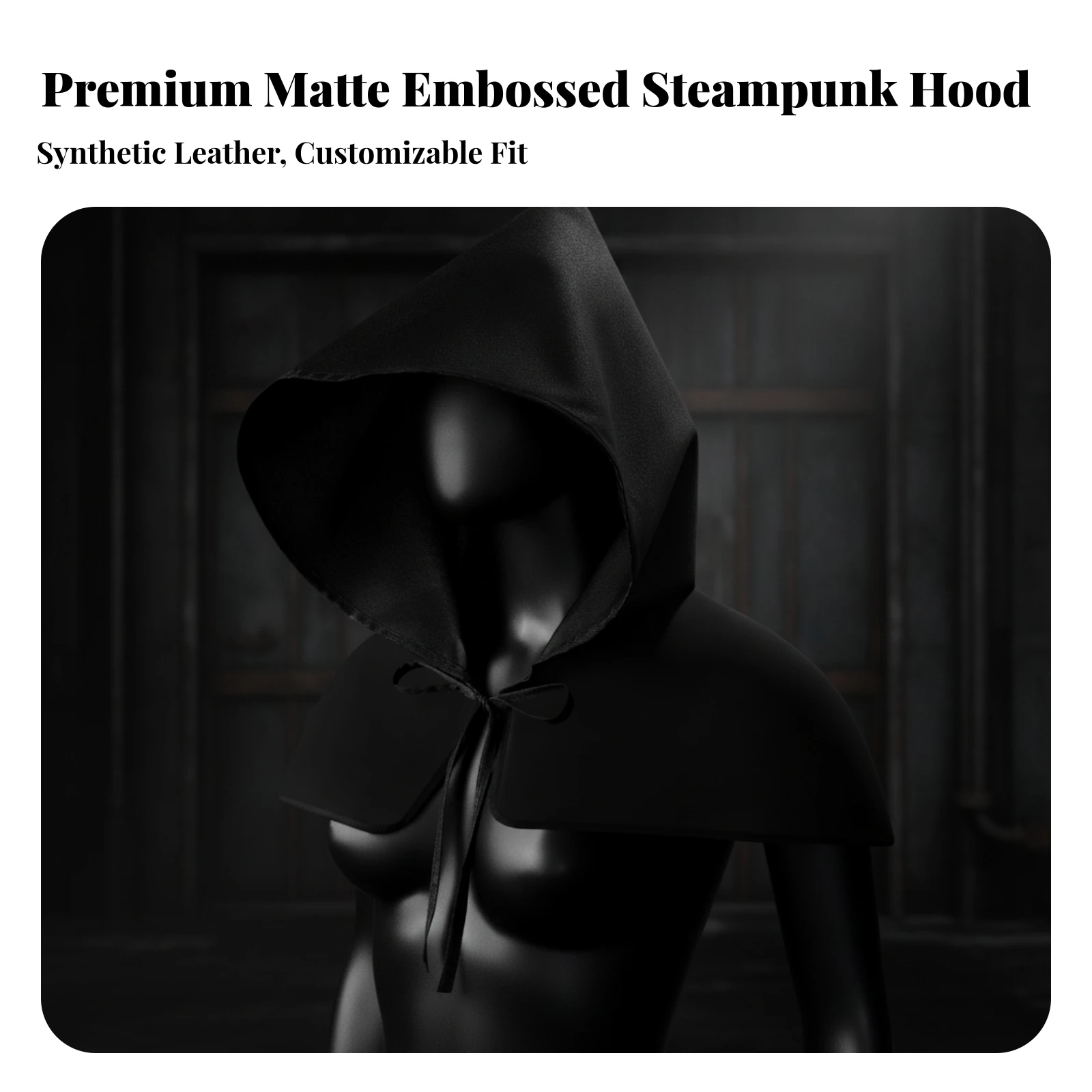 Hooded Head Covering with Shoulder Cape Embossed Cosplay Hood with Cape Pointed Costume Hood Lightweight Headwear Soft