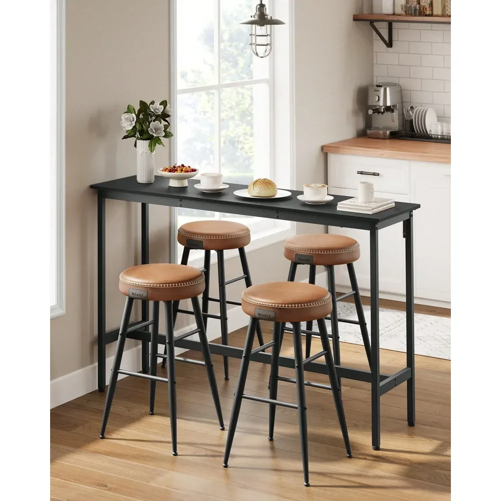 

Bar Table, Narrow Long Bar Table, Kitchen Dining Table, High Pub Table, Sturdy Metal Frame, Industrial Design, 15.7 X 55.1 X 35