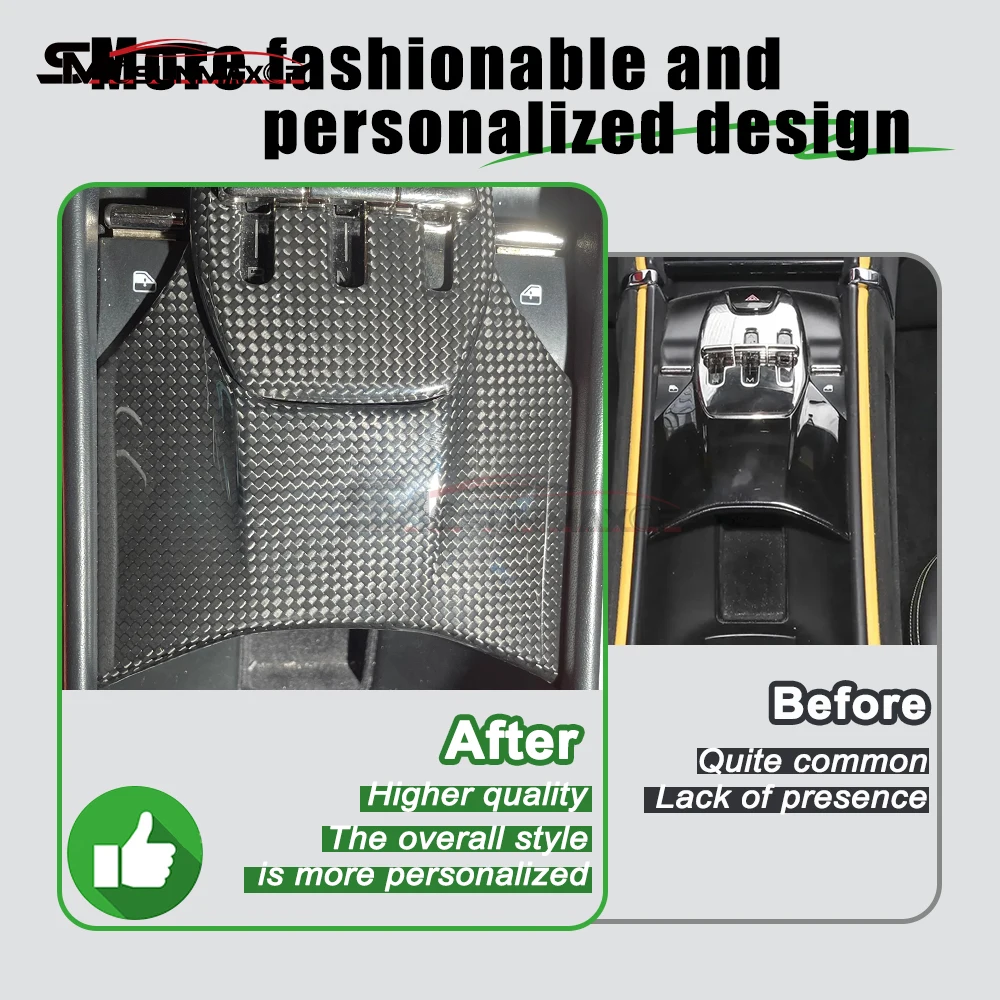Fit Ferrari Roma Couper Spider 2019‑2025 Dry Carbon Fiber Center Console Panel Trim 1Pcs Stick‑on Interior Decoration Mod Parts