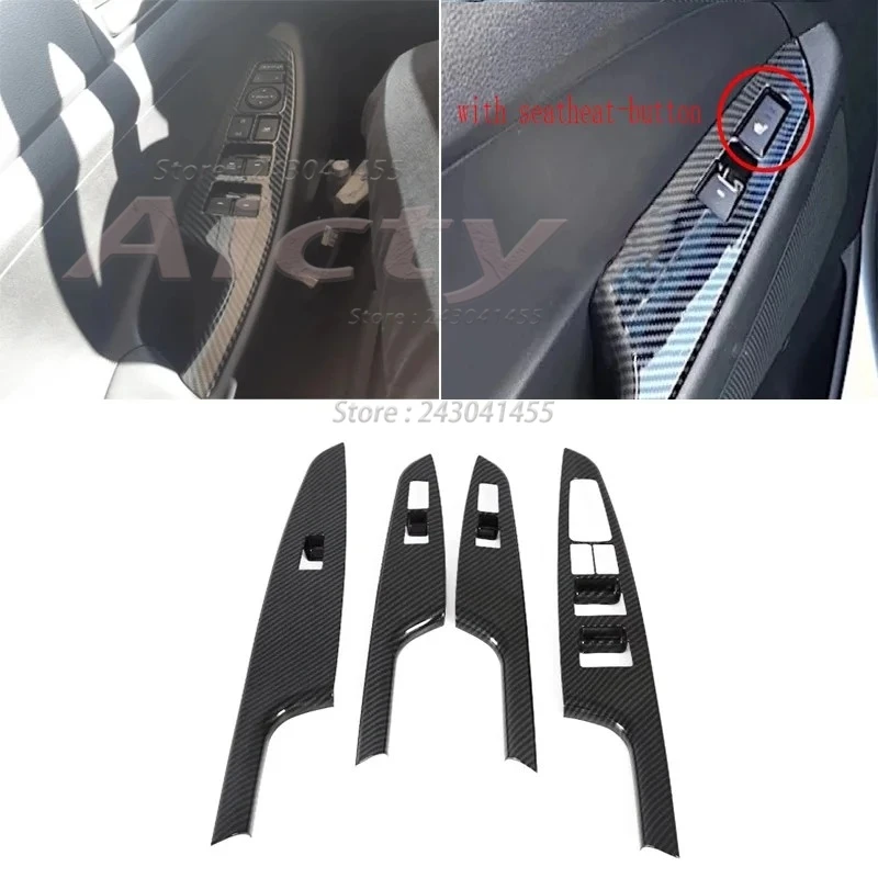 For Hyundai Tucson 2015-2019 2020 Carbon Fiber Accessories Styling Window Switch Panel Gear Shift Panel Door Bowl Cover Trim