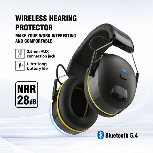 SNR 30dB Bluetooth 5,4 orejera recargable protección auditiva Industrial para trabajadores de la construcción seguridad de reducción de ruido