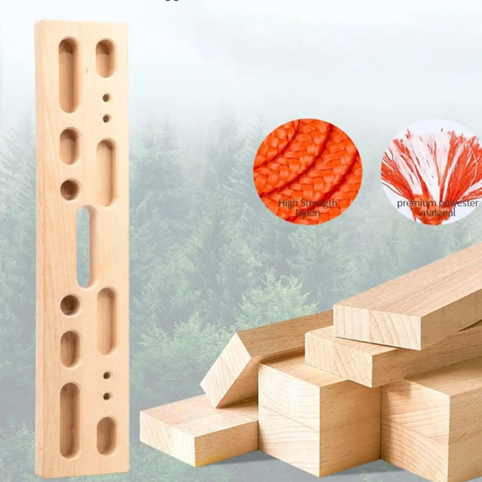 Portable Wooden Climbing Hangboard Multi-Grip Finger Trainer for Doorway Indoor Forearm Exerciser Strength Training Equipment