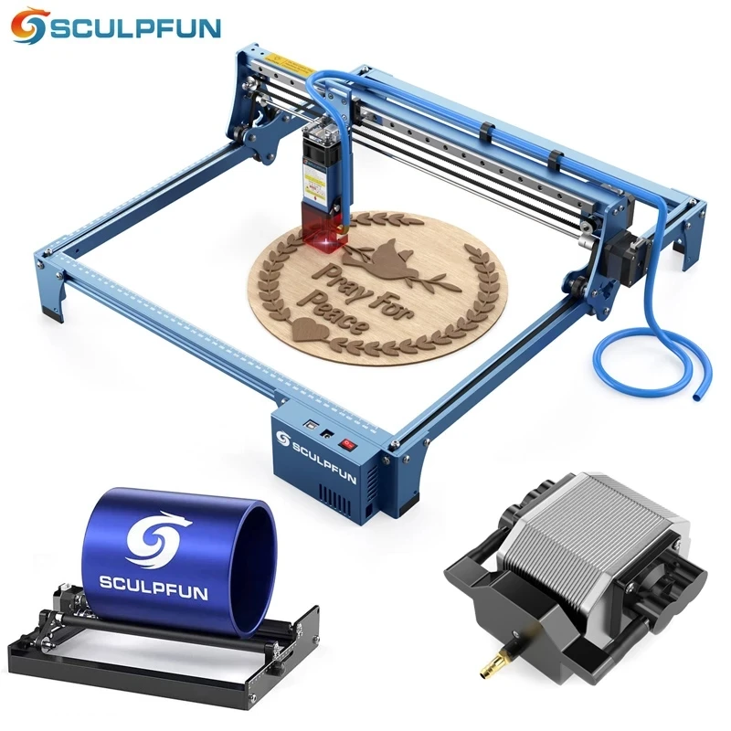 SCULPFUN S10 10W Laser Engraving Machine high-density Laser Engraver High-speed Air Assist Industrial-grade Carving 410x400mm