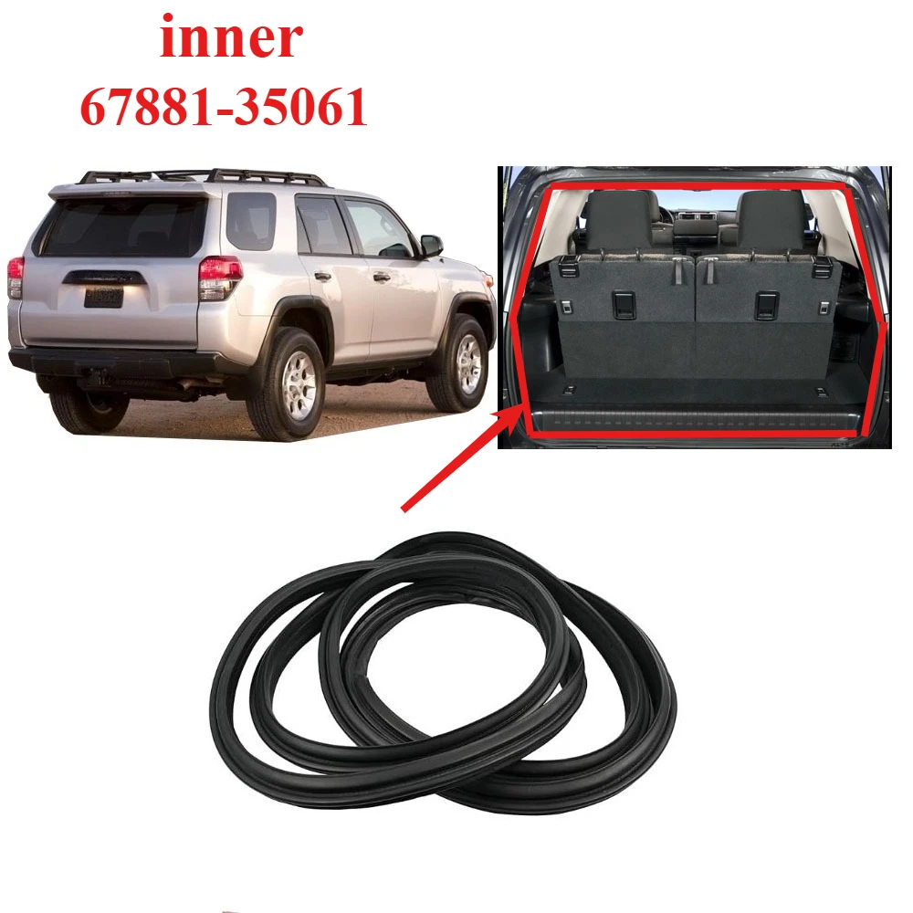 

1 Piece Inner Back Door Weatherstrip Seal for Toyota 4Runner 2010-2024 Tail Door Rubber Seal for 4Runner 67881-35061