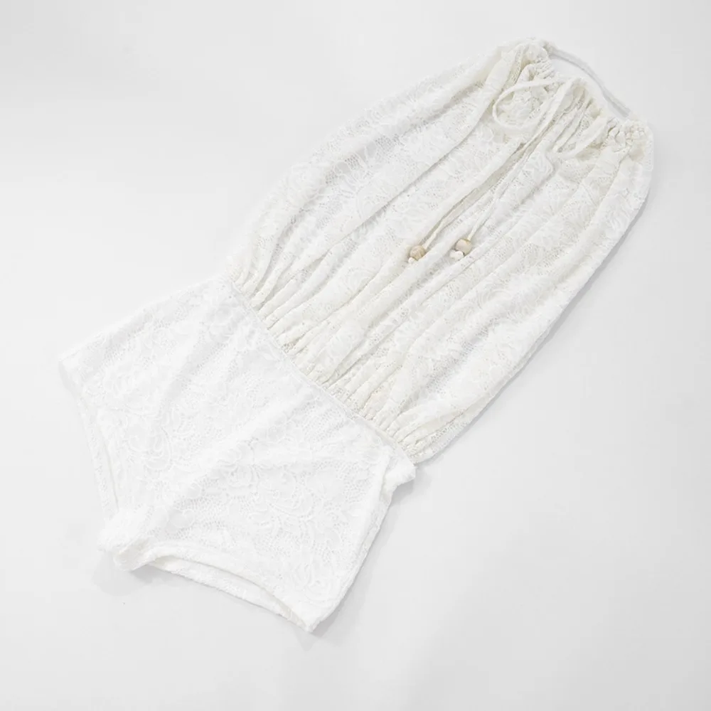 Eleganter, ärmelloser Overall mit Spitze, aushöhlen, für Frühling und Sommer, für Damen, weich, cool, Büro, Pendeln, Strand, rückenfrei, Overall-Shorts