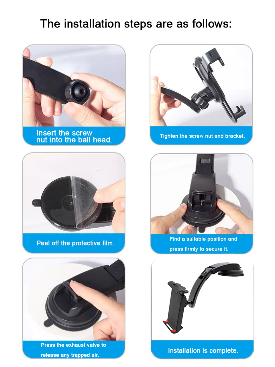 Sucker Telefonständer Erweiterungshalter Auto Tablet Halter Halterung für Samsung Galaxy Z Fold 4 3 2 IPhone IPad Mini Air GPS Ständer – Detail 7