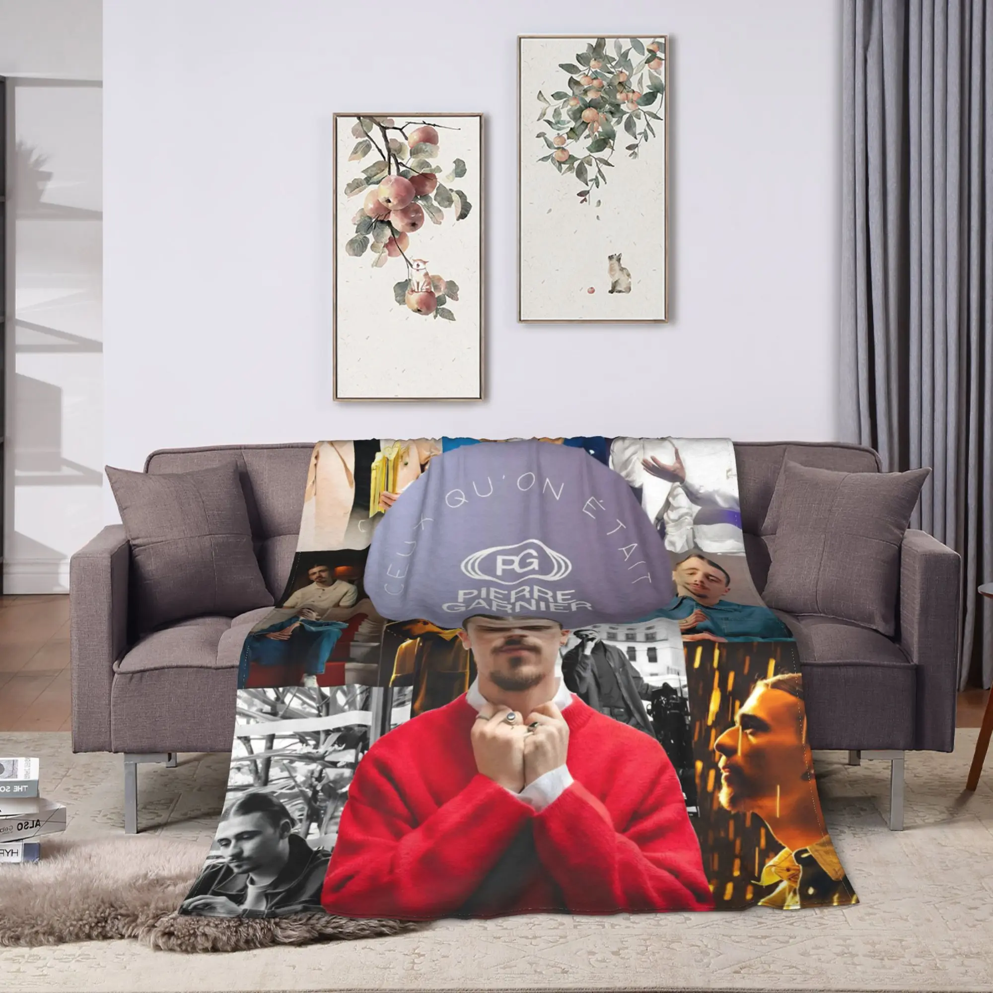 PIERRE GARNIER EVERY SECOND  Flannel Blankets  Soft Bedding Throws for Couch Chair Camping Print Bedspread Sofa Bed Cover