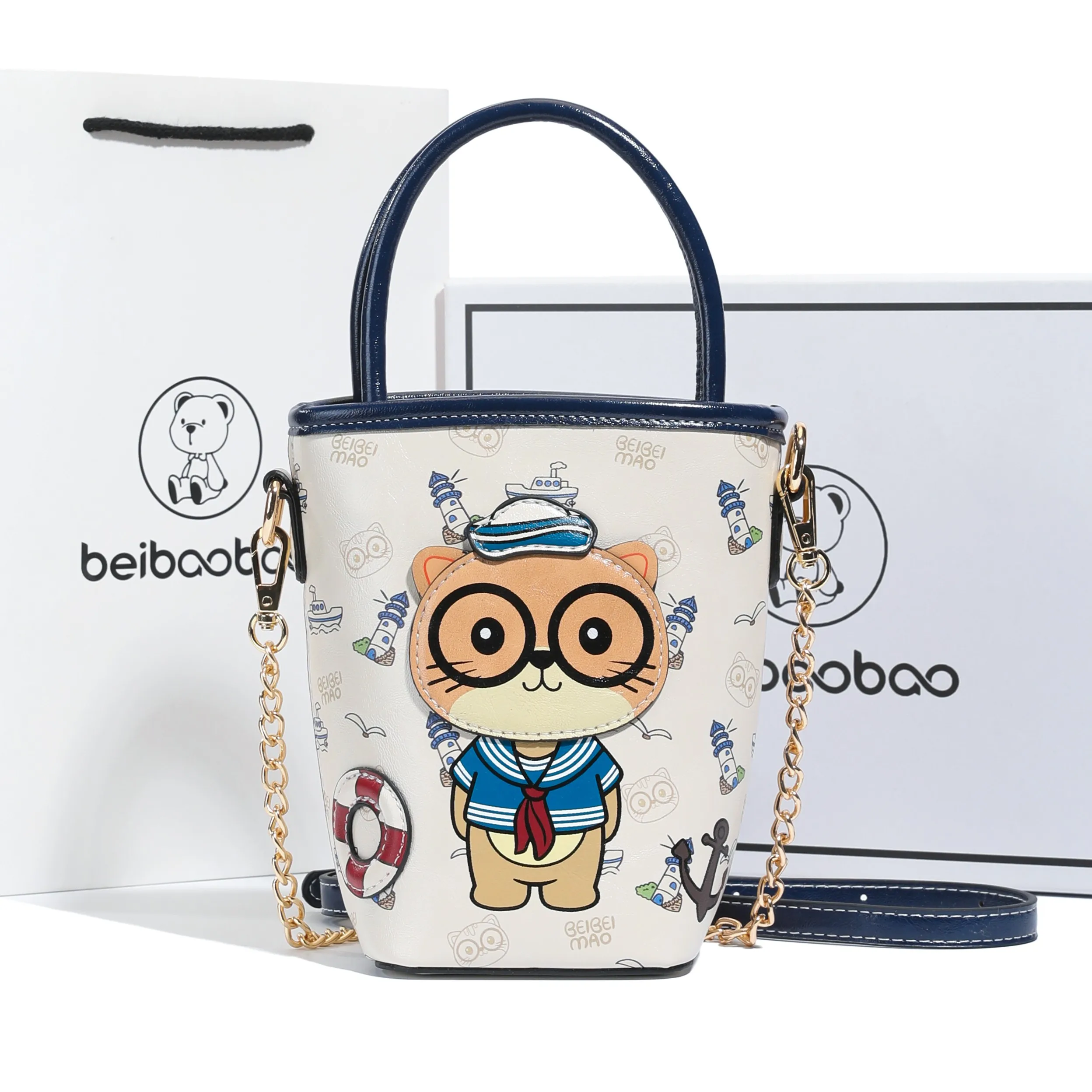 

BeiBaoBao Casual Versatile Handbag 2026 Women's Bucket Bag Crossbody Cartoon Fashion Shoulder Bag