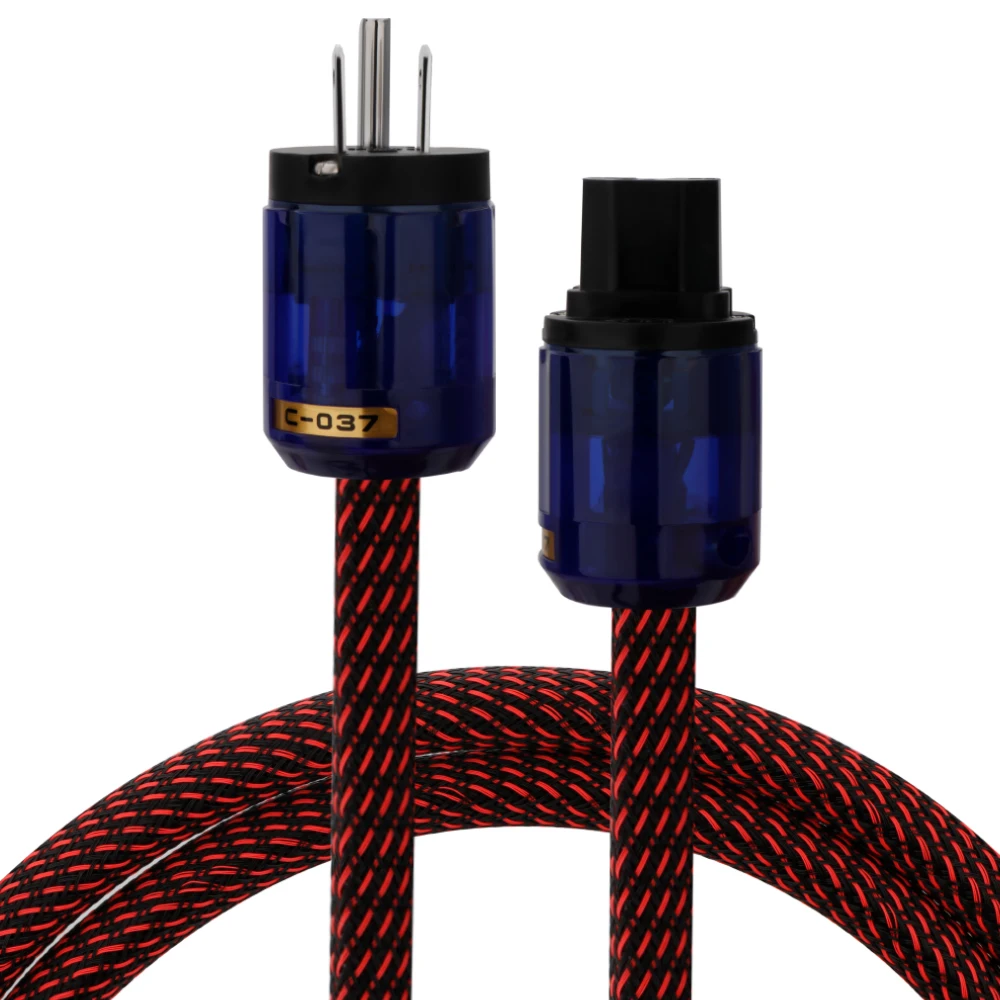 Preffair OFC Conductor Power Cord with US Rhodium Plated Power Connectors HiFi Audio Power Cord, DVD Amplifier Player Power Cord
