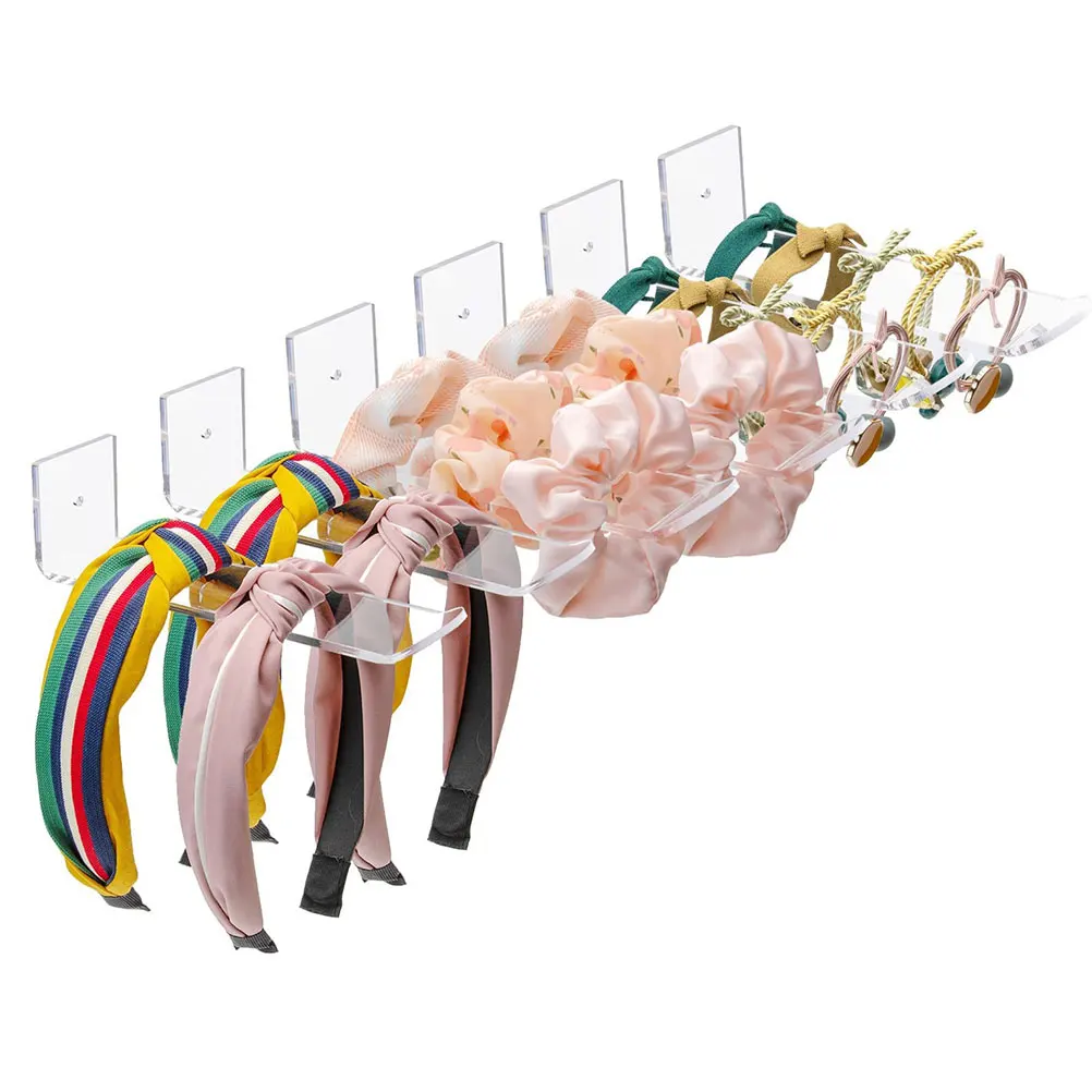 

6pcs Wall-Mounted Holder Clear Storage Rack Hairband Organizer Hat Display Rack For Cowboy Hats Baseball Caps Home Bedroom Use