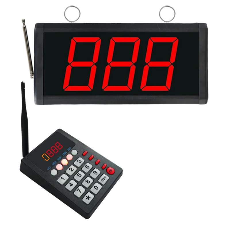 Ycall Restaurant Pager Wireless Shift Queue Management Call System 1 Keyboard 1 Number Receiver for Hospital Bank Clinic