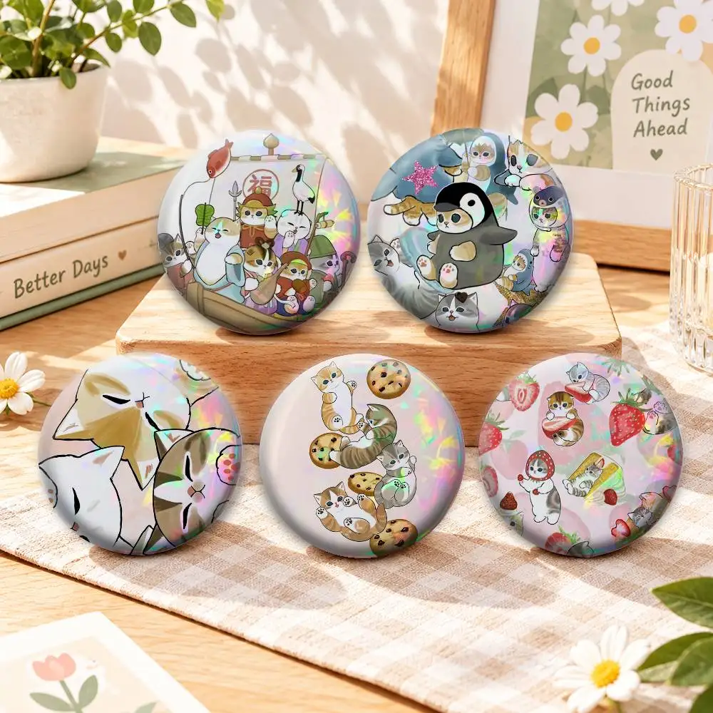 Fluffy Cat M-Mofusand Badges Creative Tinplate Button PinsBrooch Badge Clothes Backpack