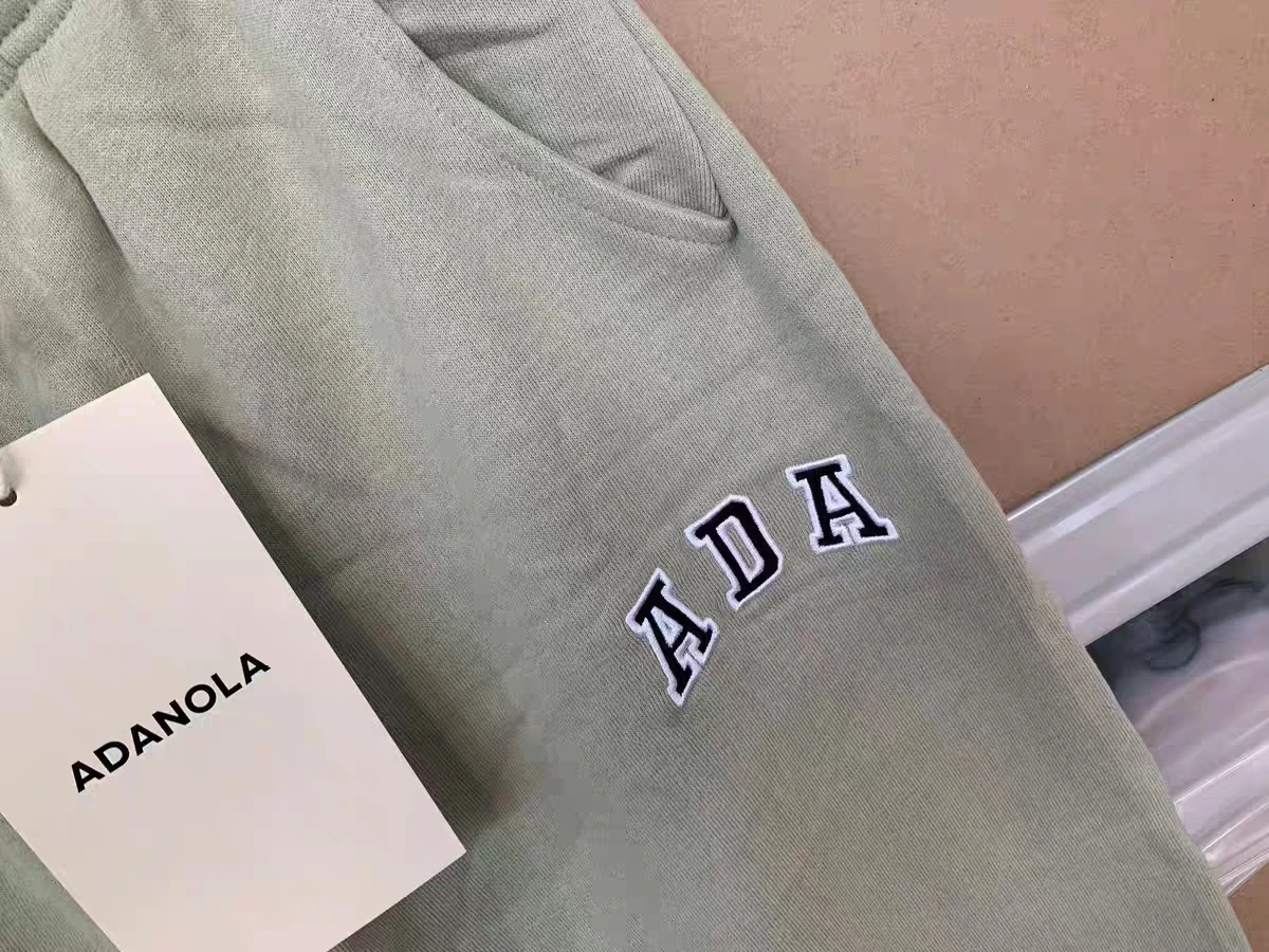 Spodnie dresowe damskie Fitn Spor Brand ADA z grubej bawełny, asymetryczne, luźne, długie spodnie typu string.