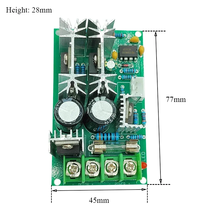 20A DC 10V 12V 36V 48V 60V DC Motor Speed Regulator High Power Drive Module PWM Motor Speed Controller 20A Current Regulator