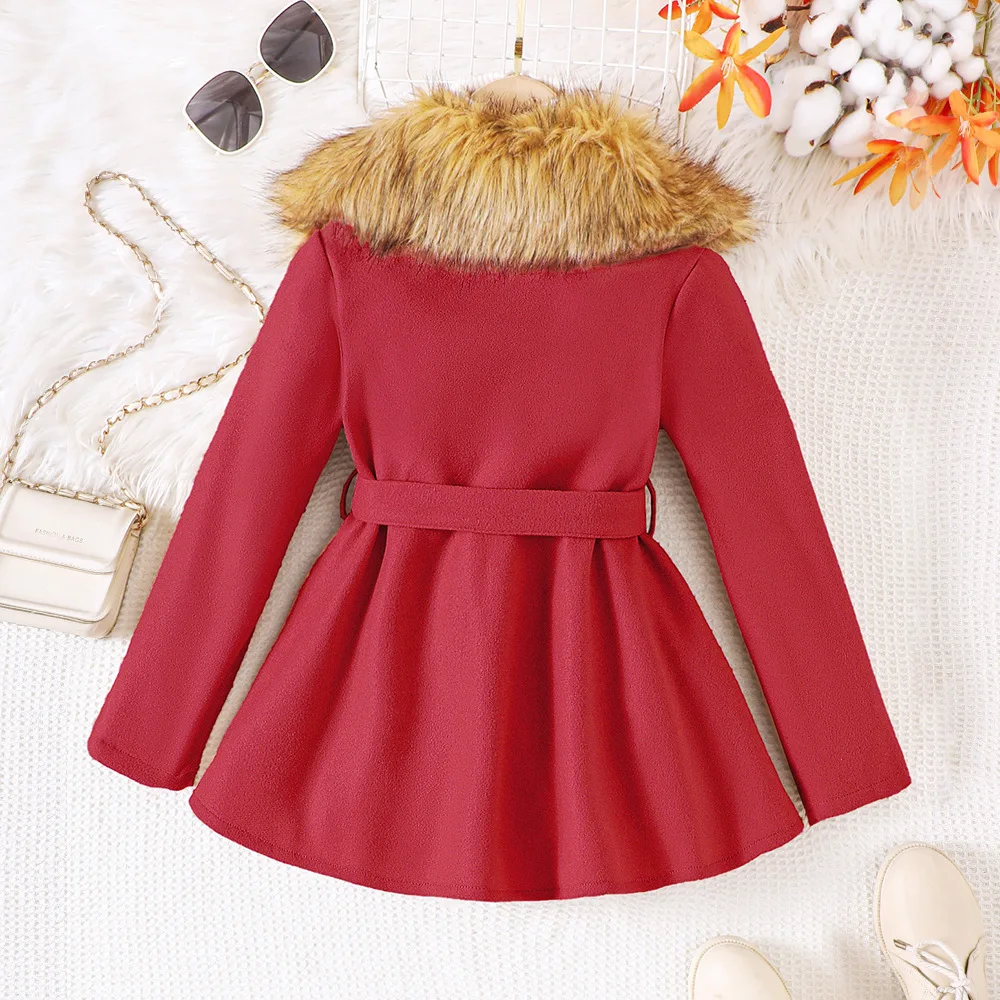 Children's Coats Girls' Winter Woolen Coat with Large Lapels Kids Clothes for Girls Baby Girl Winter Clothes Kids Jacket image 4