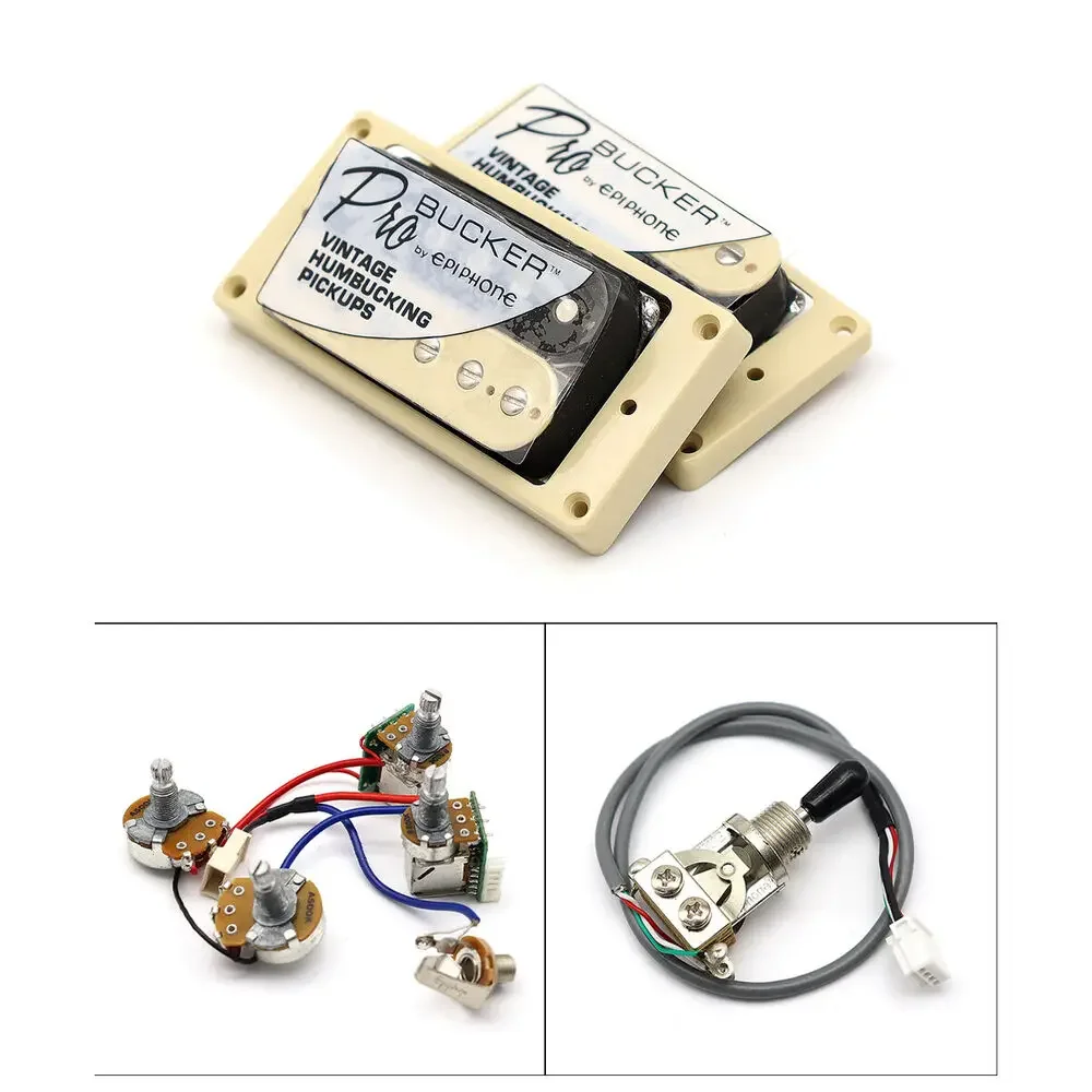 ProBucker Electric Guitar Humbucking Coil Pickup & Harness Zebra