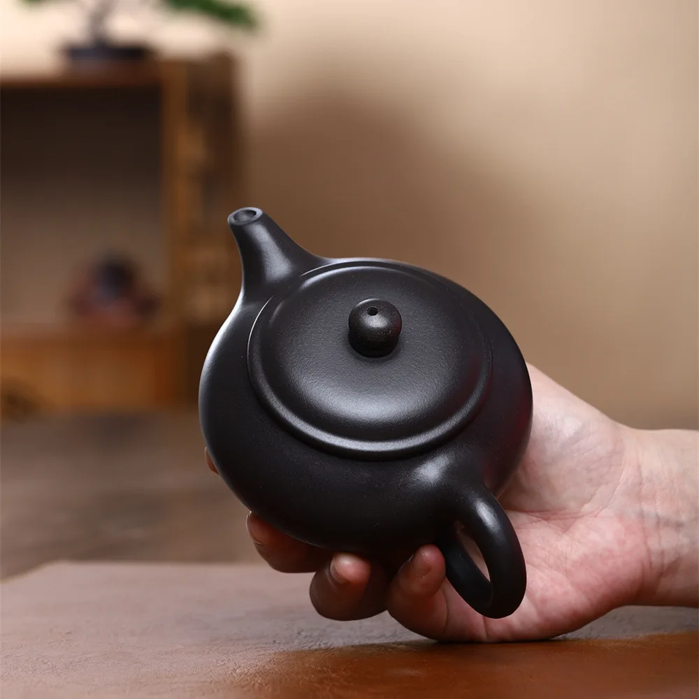 290cc High Quality Yixing Purple Clay Teapot Master Handmade Stone Scoop Pot Chinese Zisha Tea Set Beauty Tea Maker