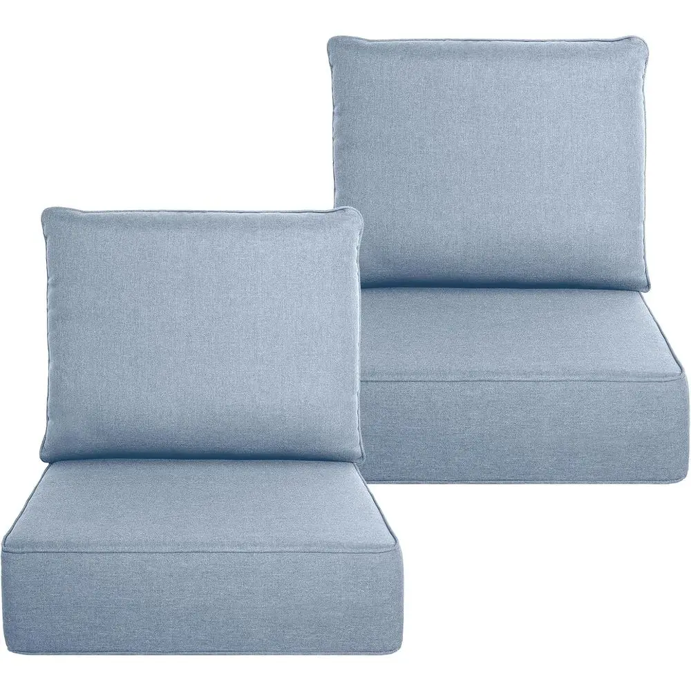 

Baby Blue 24x24 Inch Outdoor Cushion Set - 6 Thick, Spill-Resistant, Removable for Patio Furniture or Swing