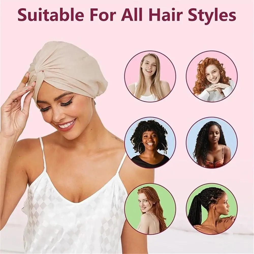 مجعد مستقيم الشعر طويل طبقة مزدوجة الصليب الملتوية عمامة قابل للتعديل مطاطا الحرير الساتان غطاء النوم العلاج الكيميائي العناية بالشعر الأغطية