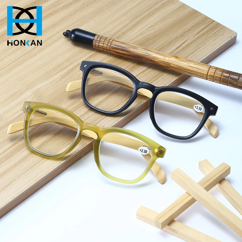 Bamboo Reading Glasses for Women Fashion Wood Eyeglasses Frame High Definition Presbyopic Glasses +1.0 To + 4.0 Glasses for Men